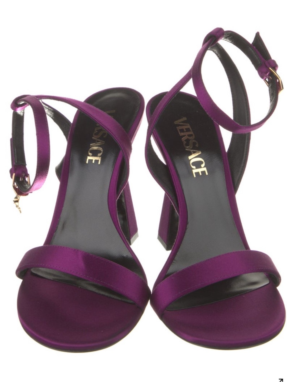 VERSACE Silk Plum Oro Sandal